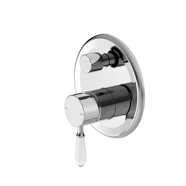 Nero York Shower Mixer with Divertor - Chrome (Handle Options)