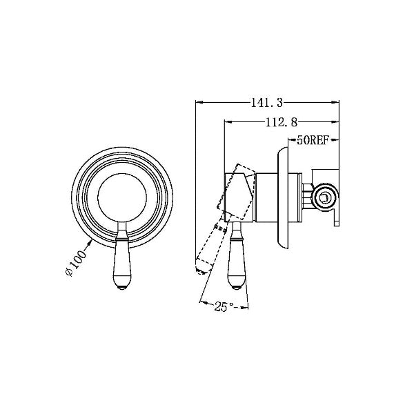 Nero York Shower Mixer - Matte Black (Handle Options)