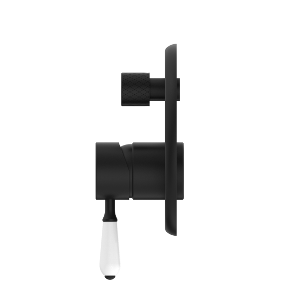 Nero York Shower Mixer with Divertor - Matte Black (Handle Options)