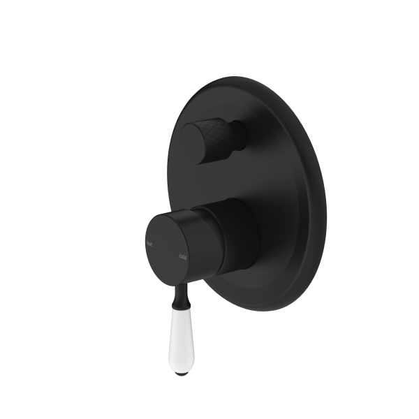 Nero York Shower Mixer with Divertor - Matte Black (Handle Options)