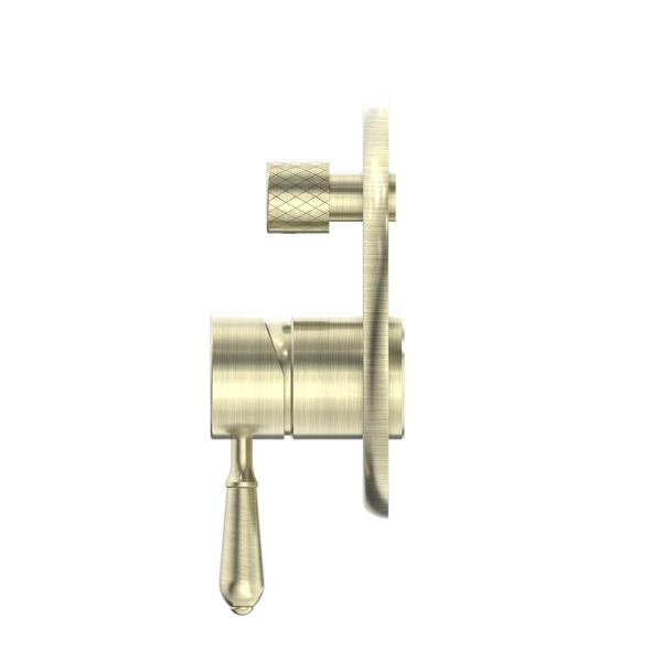 Nero York Shower Mixer with Divertor - Aged Brass (Handle Options)