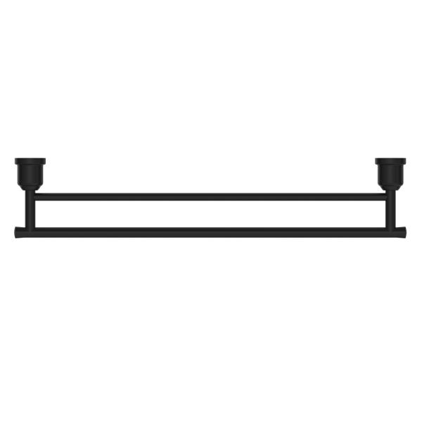 Nero York Double Towel Rail 600mm - Matte Black / NR6924dMB