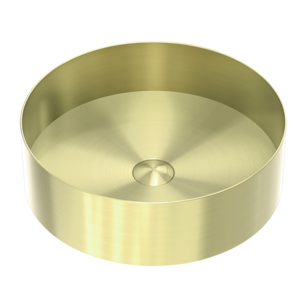 Nero Opal Stainless Steel Basin Round Brushed Gold NRB401rBG