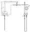 Dolce Twin Short Combination Shower, 250mm Overhead & Handset, Brushed Nickel