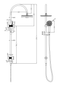 Nero Opal Air Combination Twin Shower Set Brushed Nickel, NR251905bBN
