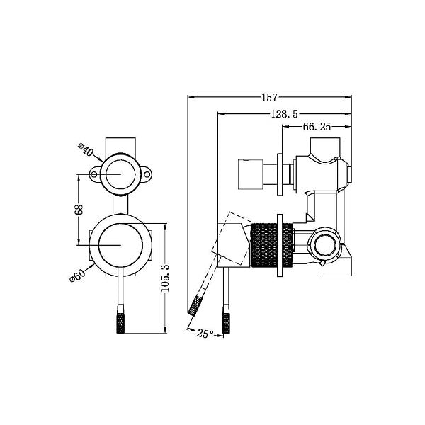 Nero Opal Shower Mixer with Diverter, Separate Plate - Brushed Gold PVD NR251909eBG