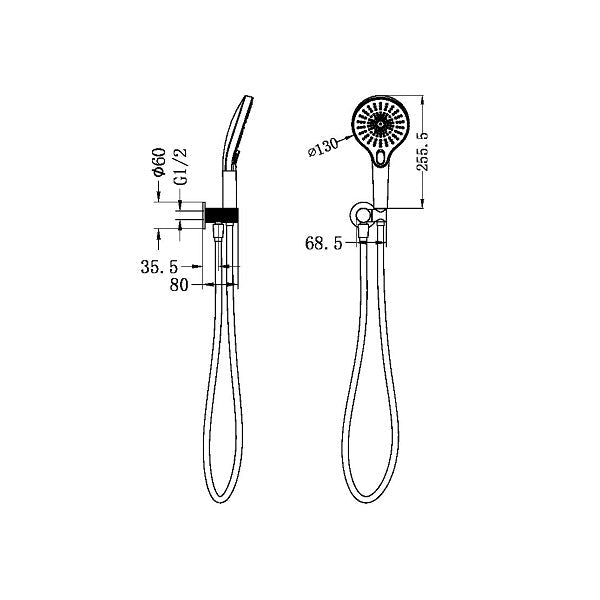 Nero Opal Handshower Graphite, NR251905cGR