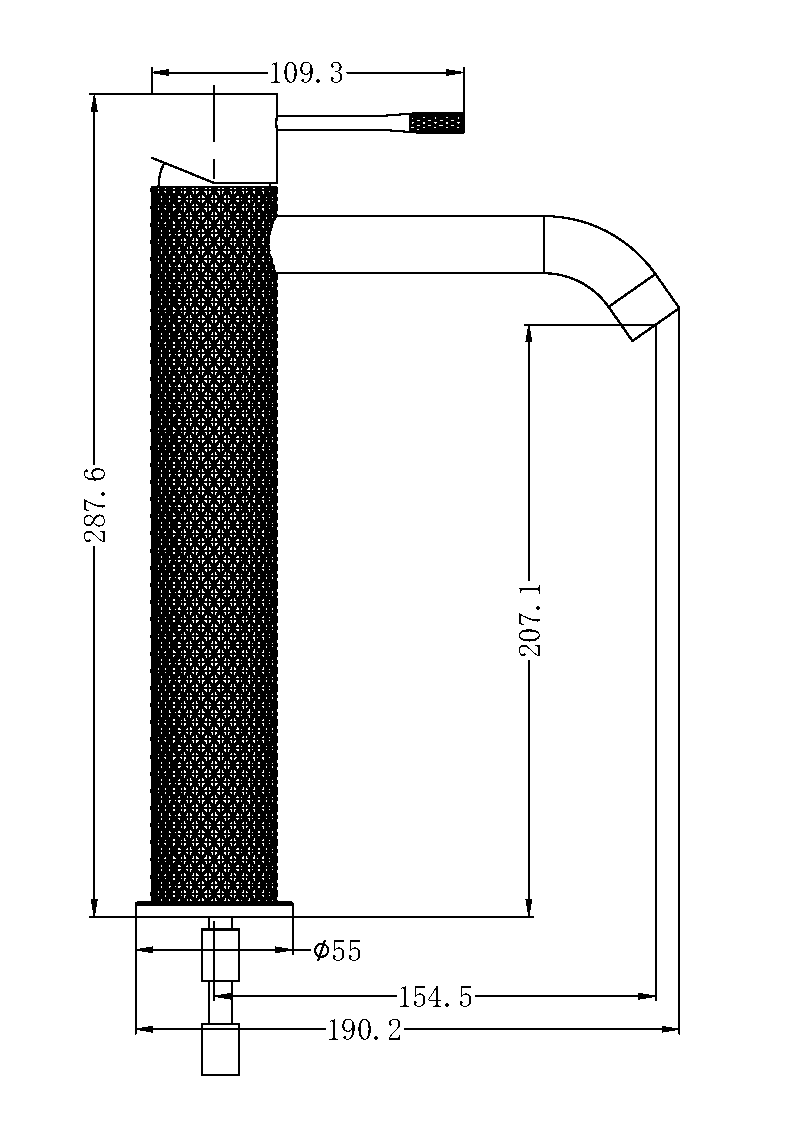 Nero Opal Tall / Vessel Basin Mixer - Graphite PVD NR251901aGR