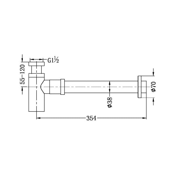 Nero 40mm Bottle Trap - Brushed Bronze