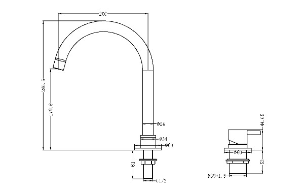 Nero Mecca Hob Basin Mixer with Round Swivel Spout - Matte White / NR221901bMW