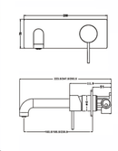 nero-mecca-wall-mixer-set-basin-bath-160mm-185mm-230mm-brushed-nickel