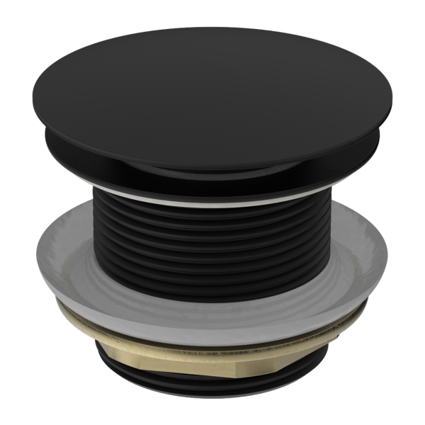 Vogue NRA707MB Matte Black Domed Pull Out Bath Waste No Overflow 40mm