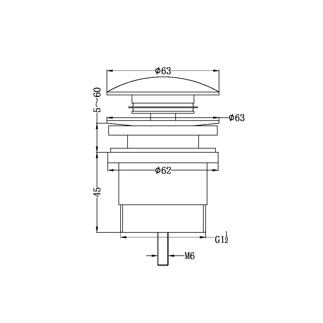 Nero Universal Pop Up Waste - Graphite NRA706GR