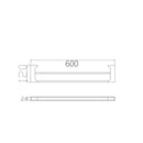 Nero Pearl 600mm Double Towel Rail - Matte Black / NR8024dMB