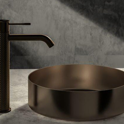 Nero Opal Stainless Steel Basin Round Brushed Bronze NRB401rBZ