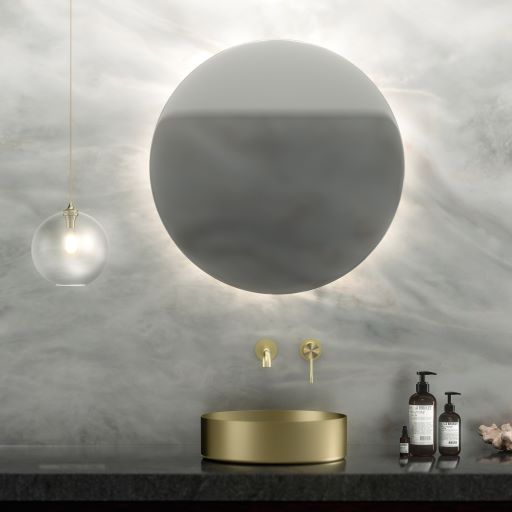 Nero Opal Stainless Steel Basin Round Brushed Gold NRB401rBG
