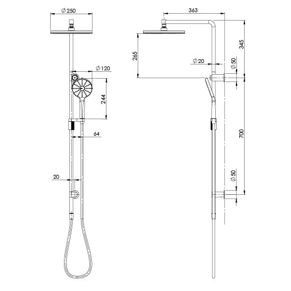 Phoenix NX Vive Twin Shower - Chrome