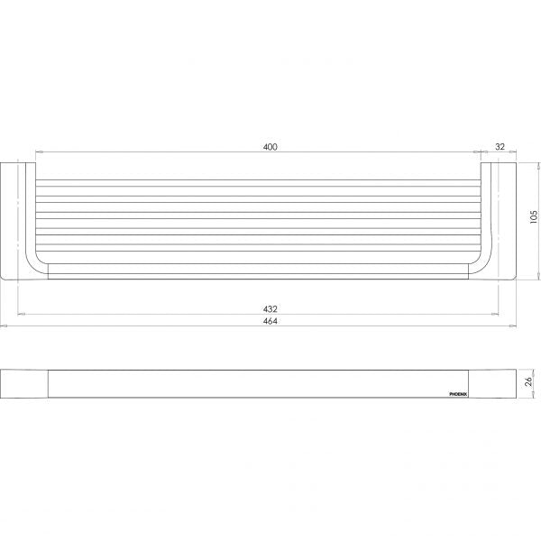Gloss Shower Shelf - Matte Black