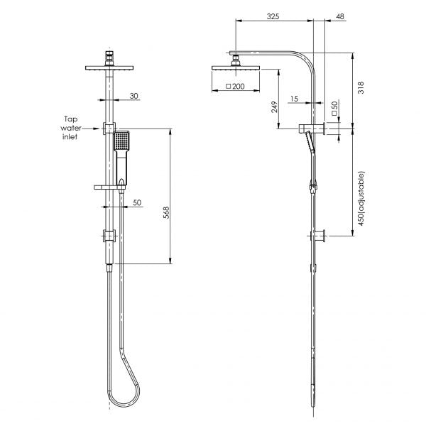 Phoenix Lexi Twin Shower - Chrome
