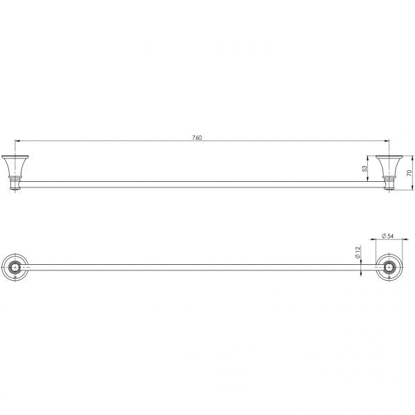 Phoenix Nostalgia 760mm Single Towel Rail - Chrome