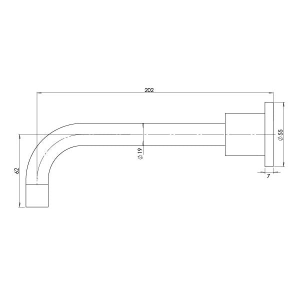 Radii Bath Outlet 200mm - Chrome