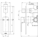 Radii Shower / Bath Diverter Mixer - Chrome