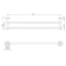 Radii Double Towel Rail 600mm Round Plate - Chrome