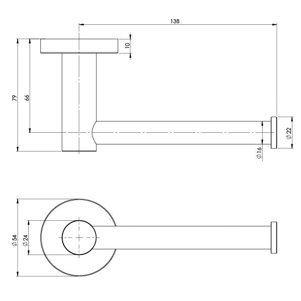 Radii Toilet Roll Holder Round Plate - Chrome