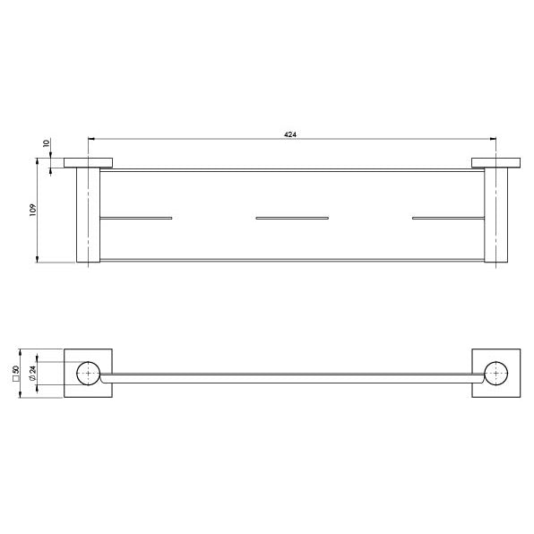 Radii Metal Shelf Square Plate - Chrome