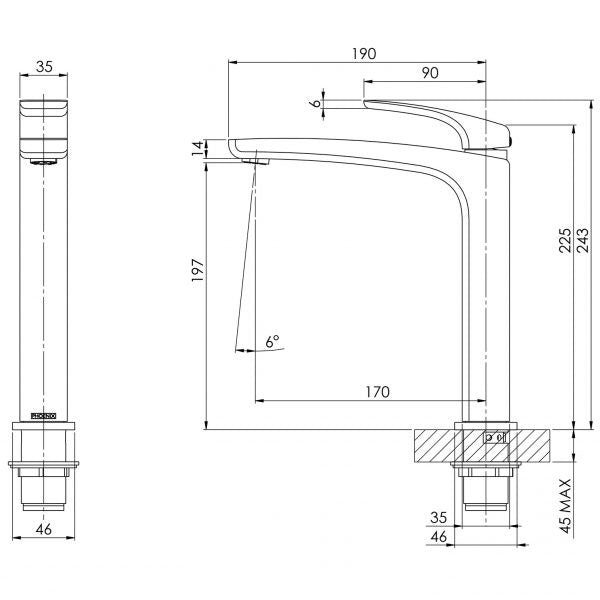 Phoenix Rush Sink Mixer - Matte Black