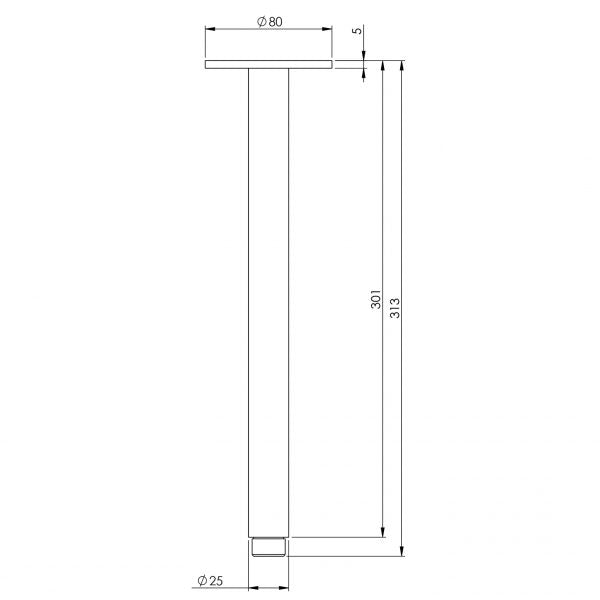 Phoenix Vivid Ceiling Arm 300mm - Brushed Gold