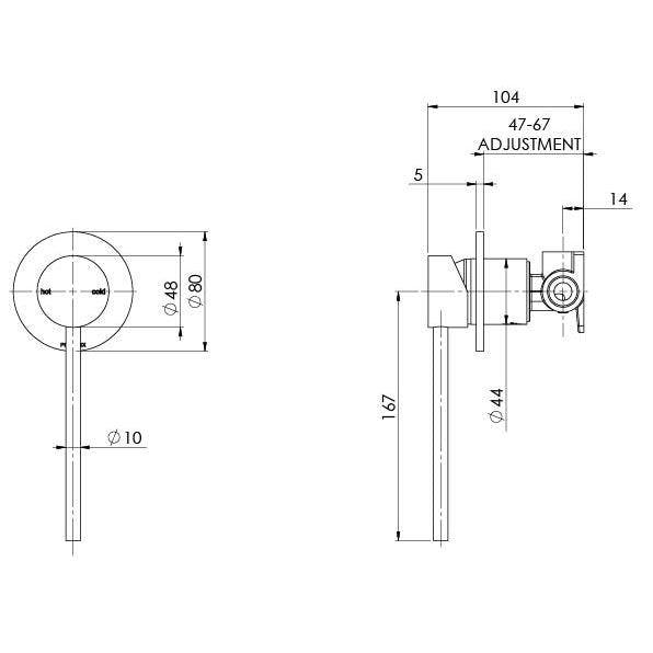 Phoenix Vivid Shower/Bath Mixer Extended Lever - Chrome