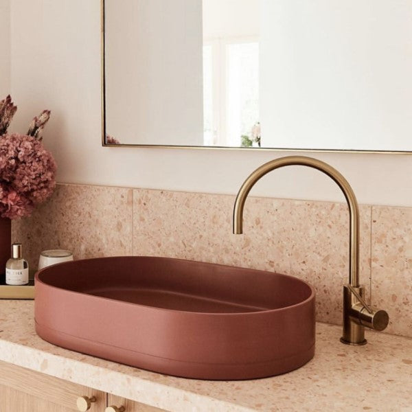 Nood Co Pill Oval Concrete Basin - Clay
