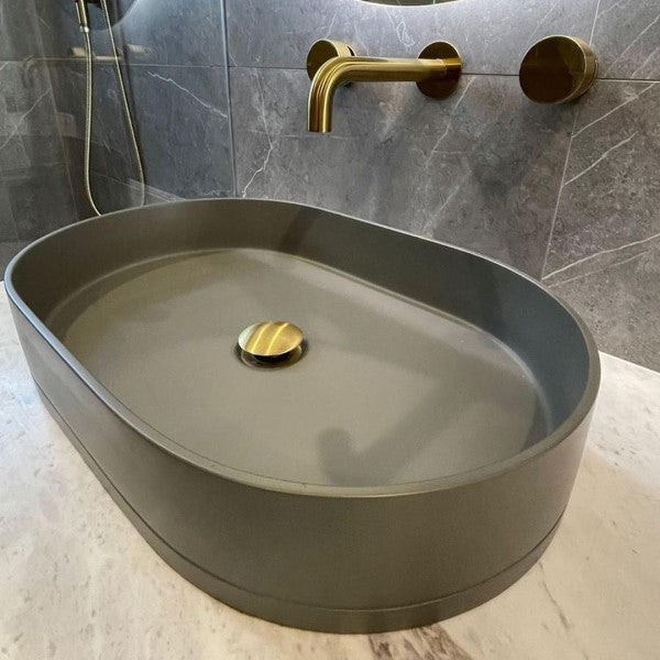 Nood Co Pill Oval Concrete Basin - Charcoal