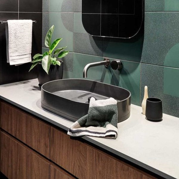 Nood Co Pill Oval Concrete Basin - Charcoal