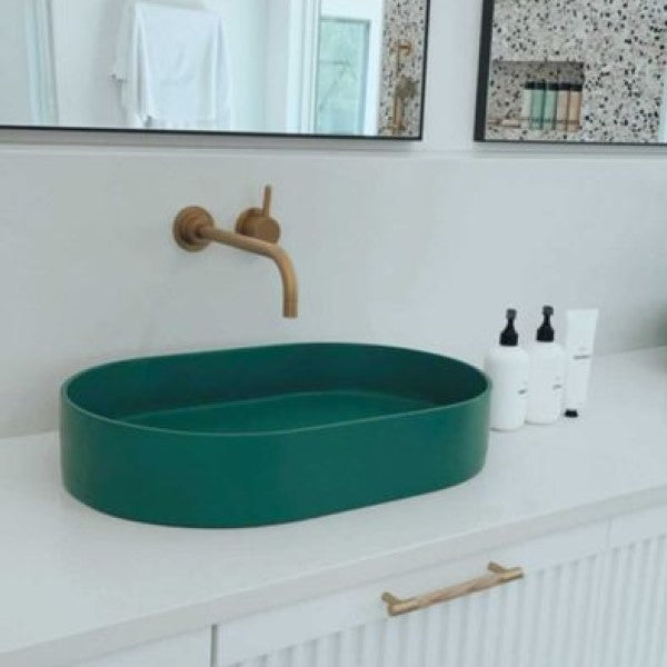 Nood Co Pill Oval Concrete Basin - Teal