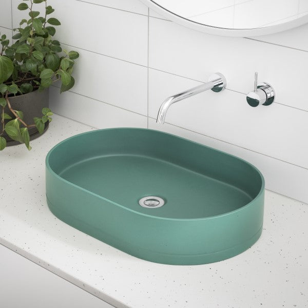 Nood Co Pill Oval Concrete Basin - Teal