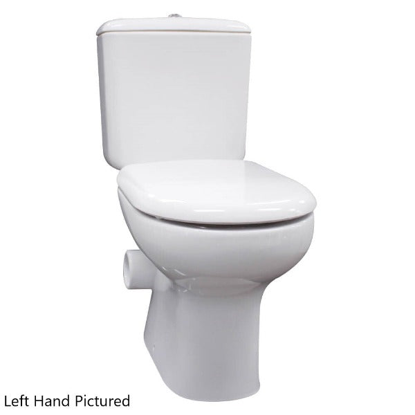 Liwa Skew Close Coupled Toilet Suite - White