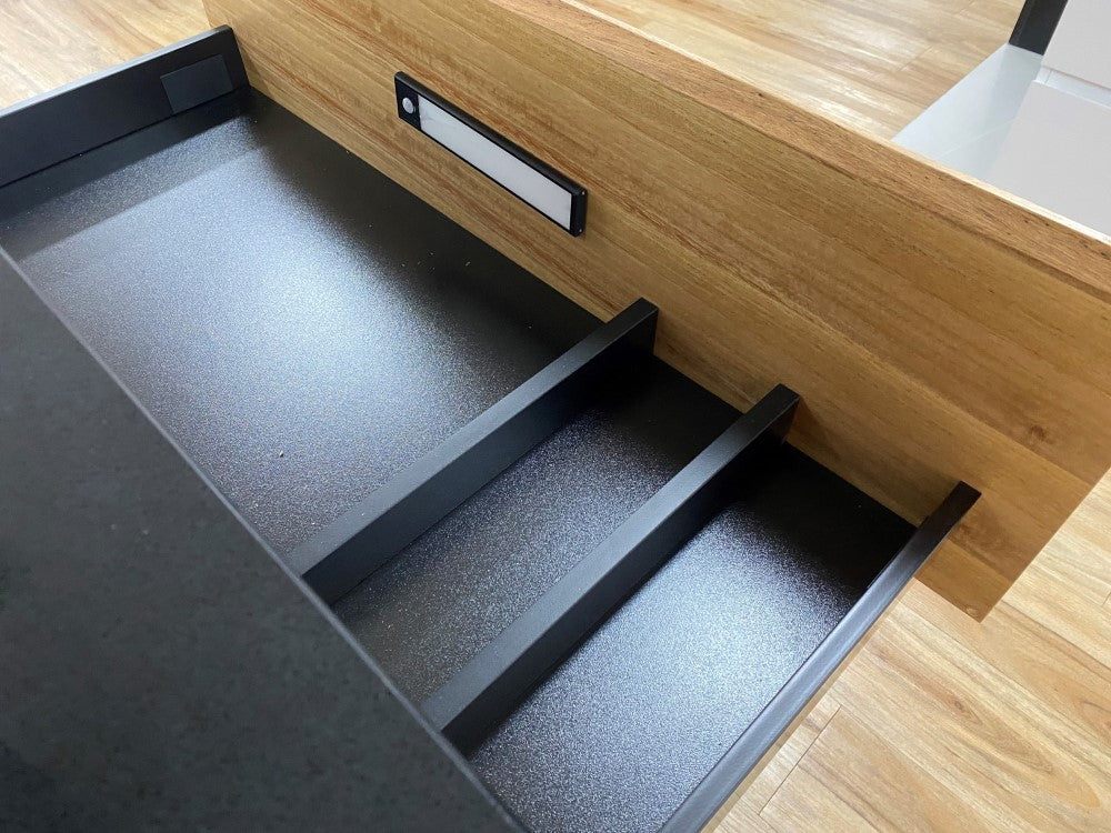 RF Nature 900mm Timber Veneer Wall Hung Vanity Unit, Caesarstone Top with Basin