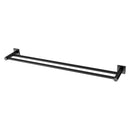 Radii Double Towel Rail 800mm Square Plate - Matte Black