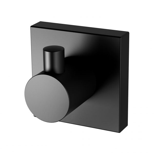 Radii Robe Hook Square Plate - Matte Black