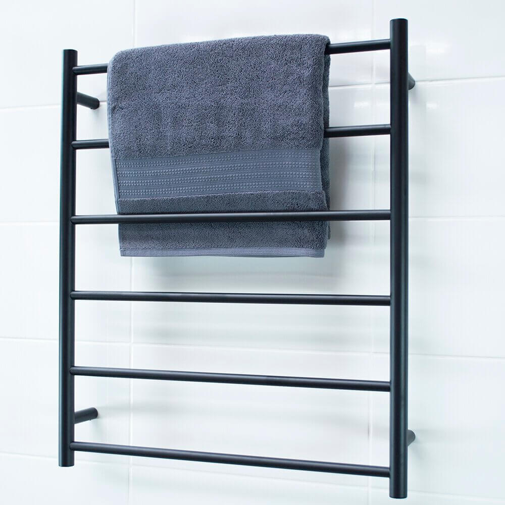 Radiant Unheated Round Towel Ladders, Matte Black