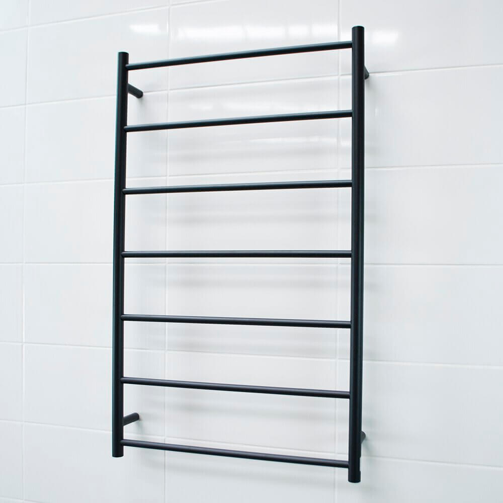 Radiant Unheated Round Towel Ladders, Matte Black
