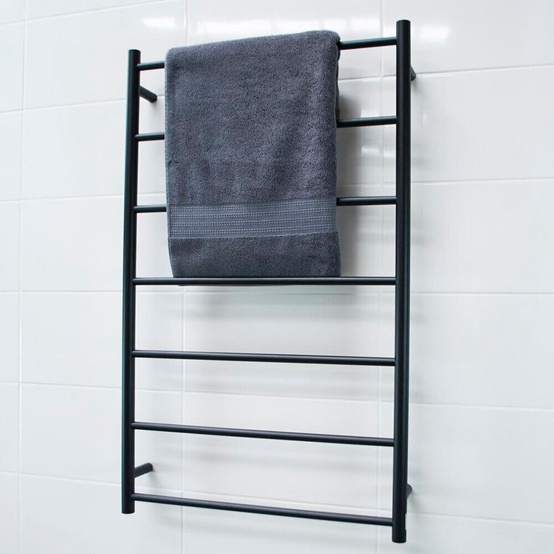 Radiant Unheated Round Towel Ladders Matte Black Bathware Direct