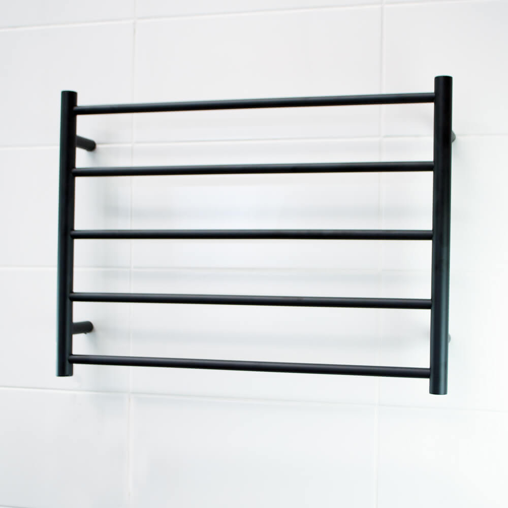 Radiant Unheated Round Towel Ladders, Matte Black