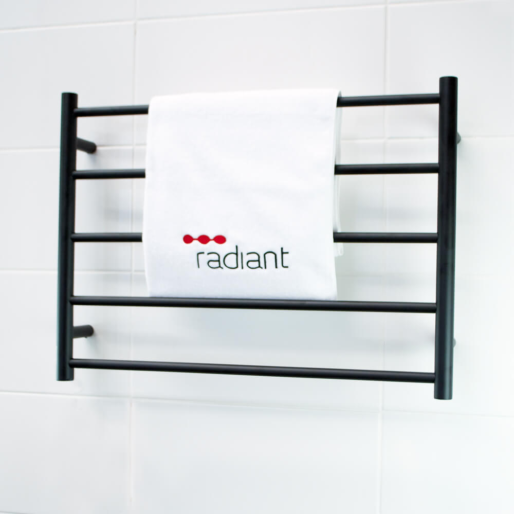 Radiant Unheated Round Towel Ladders, Matte Black