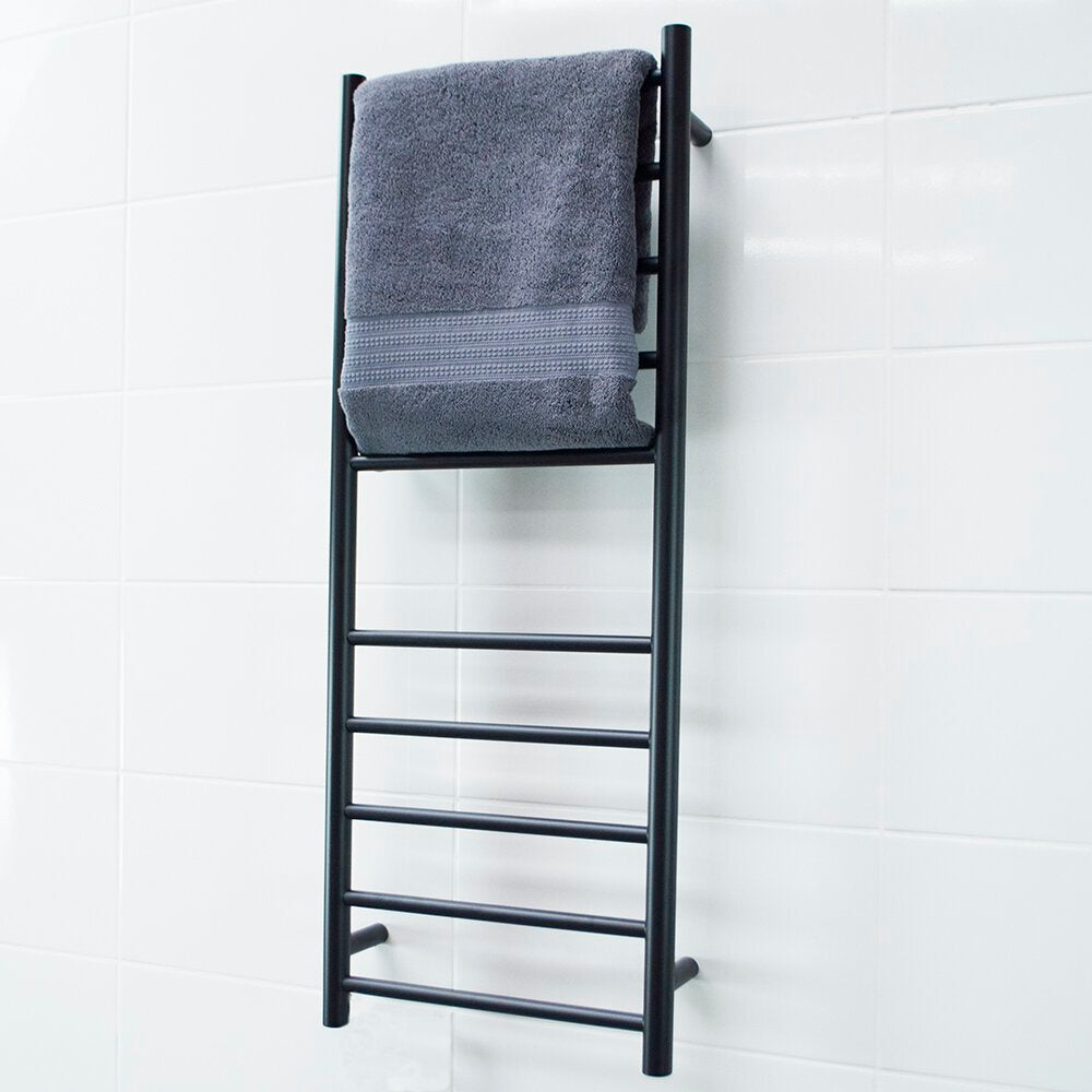 Radiant Unheated Round Towel Ladders, Matte Black
