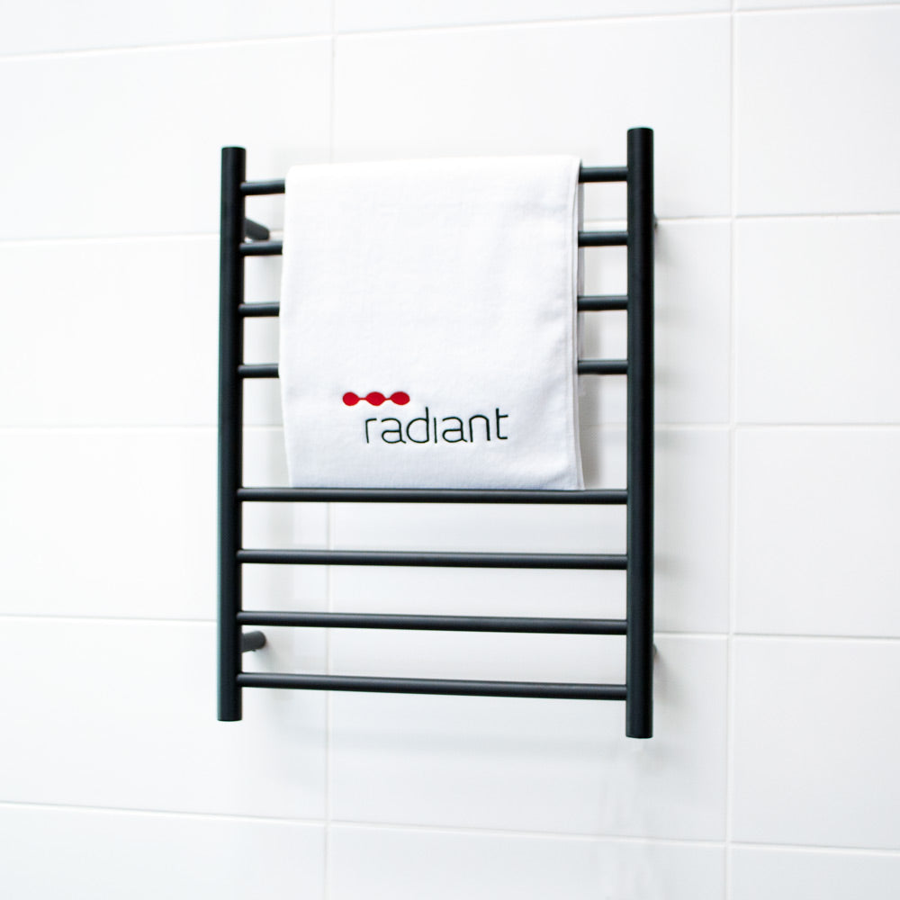 Radiant Unheated Round Towel Ladders, Matte Black
