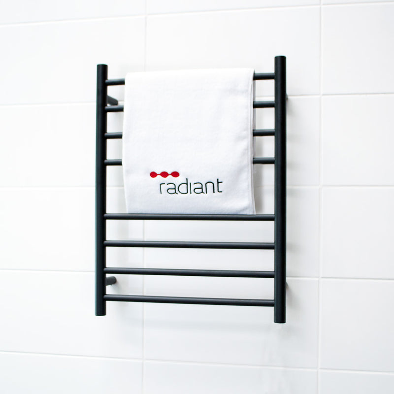 Radiant Unheated Round Towel Ladders, Matte Black