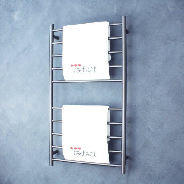 Radiant GMG-RTR02 Round Heated Ladder - 600 x 1100, Gunmetal Grey